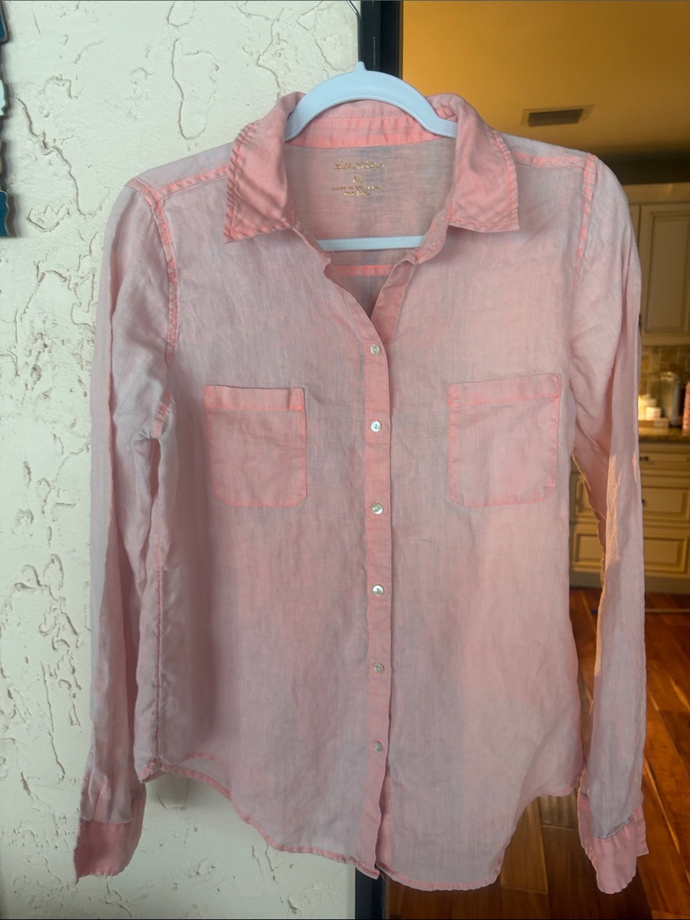 Lilly Pulitzer Pink Long-Sleeve Button-Down Shirt